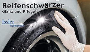 Reifenschwärzer von Hand aufgetragen